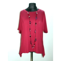 Tunika KIMONO dzianinowa z wydłużonymi bokami - bordowa